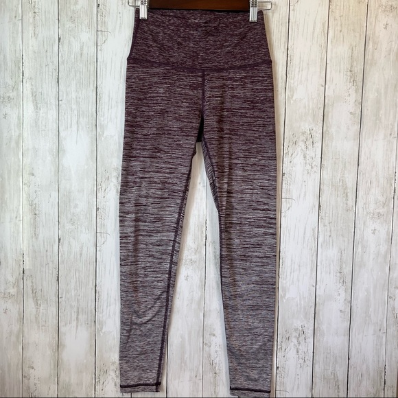Aerie Chill Play Move Purple Heathered Ombré Fleece Leggings Small High Waisted - Picture 1 of 6